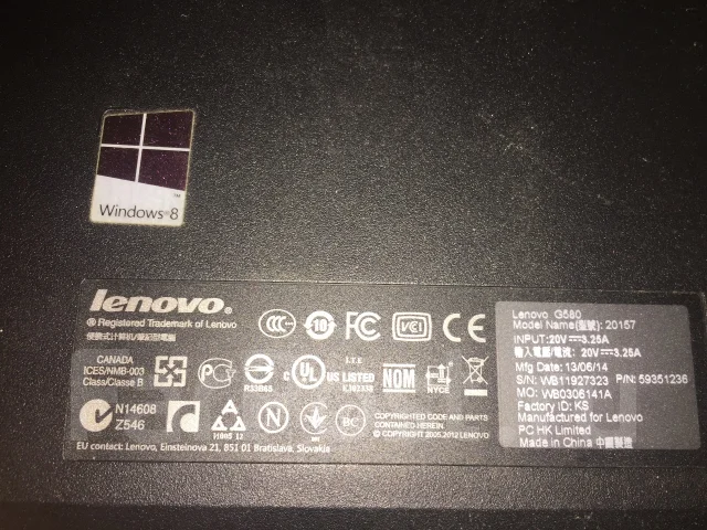 Lenovo G580. WiFi: 1, Bluetooth: 1 ����