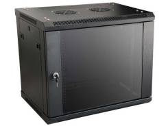 Распределительный шкаф 19", "Linkbasic", настенный, 9U, черный, стеклянная дверь (600х450х500, вес 24кг)