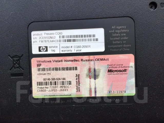 Compaq Presario CQ60. 15.6", 2����, ��� 2048 ��, ���� 160���, WiFi: 1 ����