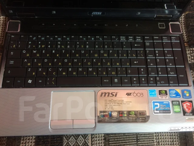 MSI GE603. 16", 2 400����, ��� 3072 ��, ���� 320���, WiFi: 1, Bluetooth: 1, ����������� �� 1��. ����