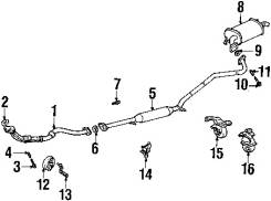 Кронштейн глушителя. Toyota Harrier, ACU10, ACU10W, ACU15, ACU15W, MCU10, MCU10W, MCU15, MCU15W, SXU10, SXU10W, SXU15, SXU15W Toyota Highlander, ACU20...