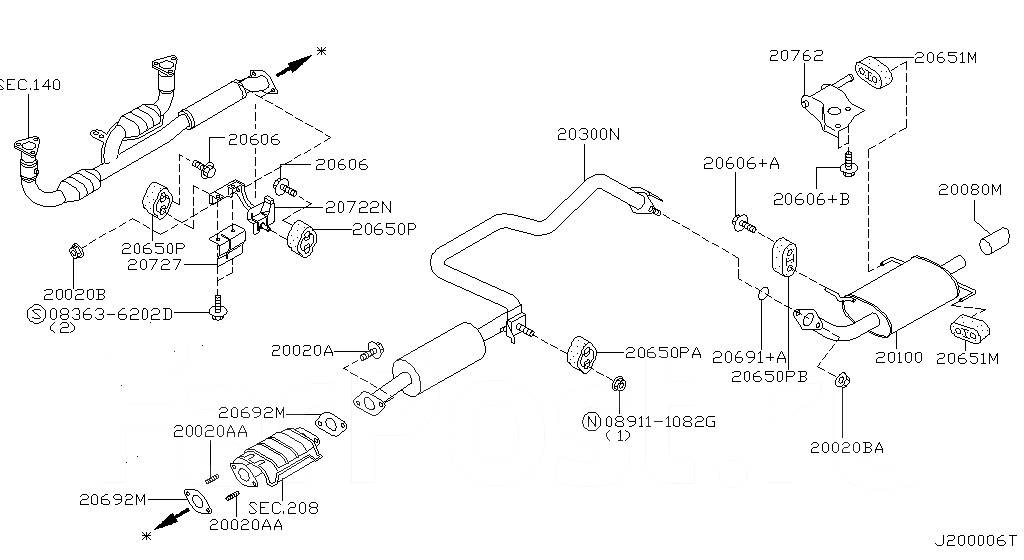 Выхлопная система ниссан мурано z50 схема