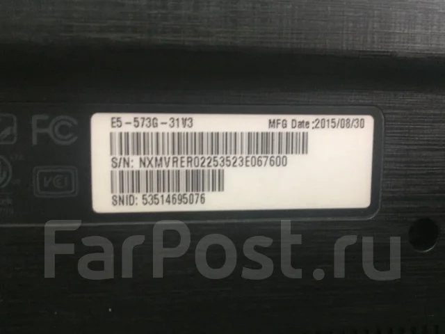 Acer Aspire E5. 15.6", 2����, ��� 6 ��, ���� 500���, WiFi: 1, Bluetooth: 1, ����������� �� 5��. ����
