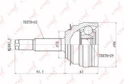 Шрус подвески. Chevrolet Lanos Chevrolet Rezzo Chevrolet Nubira Daewoo Lanos Двигатели: L13, L43, L44, LV8, LX6, L34, L88, LV4, LXT, L76, L84