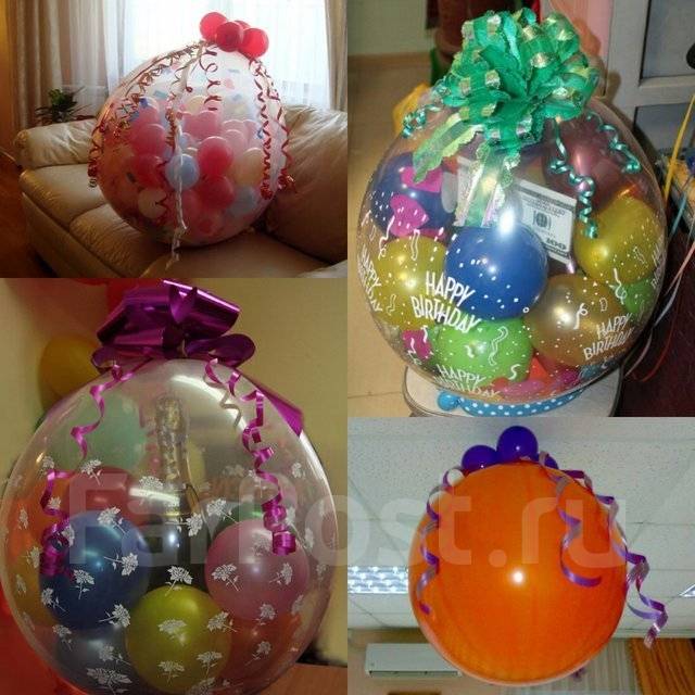 Коробка-сюрприз с воздушными шарами