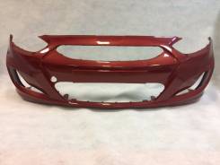Бампер перед Hyundai Solaris 2011г красный гранат 865114L000