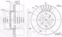 Диск тормозной. Toyota Vitz, SCP10, SCP13, NCP10, NCP15 Toyota Platz, SCP11, NCP12, NCP16 Двигатели: 1SZFE, 2NZFE, 2SZFE, 1NZFE