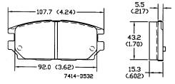 Колодка тормозная. Mitsubishi: Mirage, Sigma, Lancer Cedia, Eterna, Legnum, GTO, Galant, Debonair, Chariot Grandis, Emeraude, Diamante, Aspire, Lancer