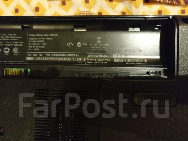 HP Pavilion g7-2052er. 17.3", 1 900����, ��� 6 ��, ���� 500���, WiFi: 1, Bluetooth: 1, ����������� �� 1��. ����