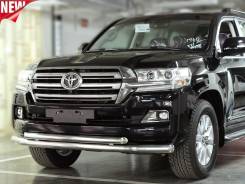 Передняя защита бампера, двойная дуга (хром) LC 200. Toyota Land Cruiser. Под заказ