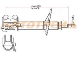 Стойка передняя TOYOTA COROLLA II/CORSA/CYNOS/STARLET/RAUM 94-03 RH SAT ST-48510-49096