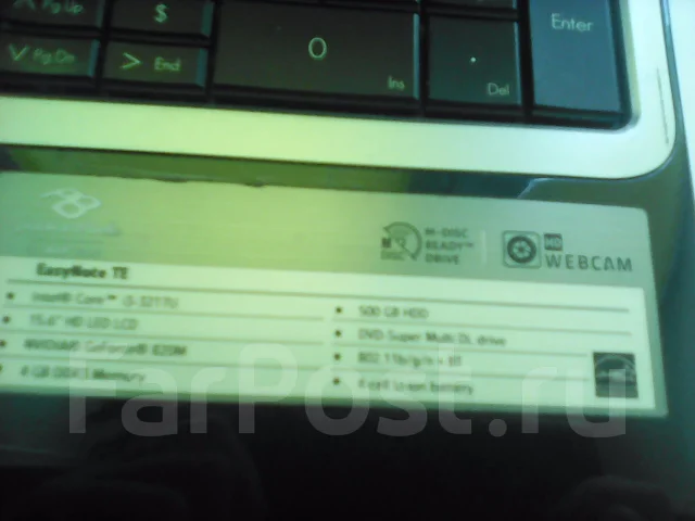Packard Bell EasyNote TE11. 15.6", ��� 8 ��, ���� 500���, WiFi: 1, Bluetooth: 1, ����������� �� 6��. ����