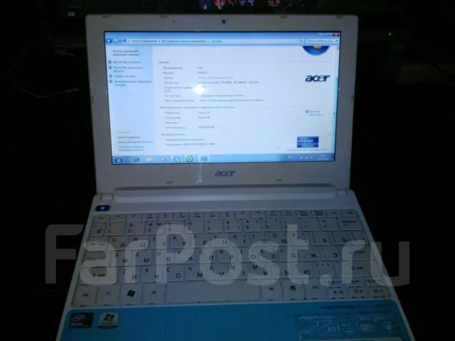 Acer Aspire One Happy. 10.1", 1,7����, ��� 1024 ��, ���� 250���, WiFi: 1, ����������� �� 8��. ��� ����� �� ������� ����