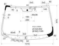 Стекло лобовое. Nissan Micra, K12E, K12 Nissan March, K12 Двигатели: K9K, 48KWEUC, 60KWEUC, CGA3DE, 50KWEUC, CR12DE, CR14DE, HR16DE, 60KWGOM, 63KWEUC...