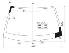 Стекло лобовое. Toyota Vista, CV30, SV30, SV35 Toyota Camry, CV30, SV30, SV35 Двигатели: 2CT, 3SFE, 4SFE