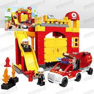 Конструктор. Набор "Пожарная станция" Аналог Лего Duplo.