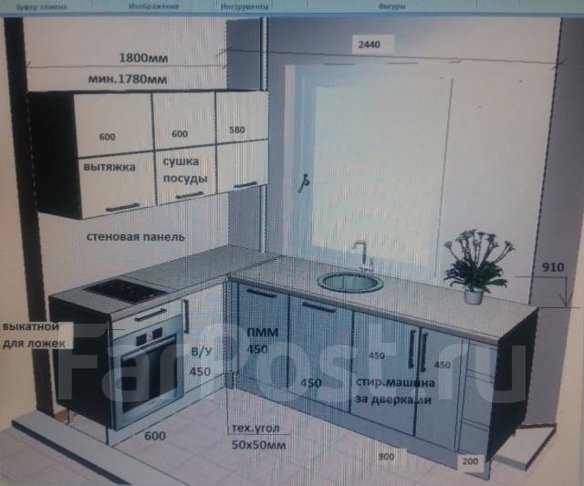 Изготовление кухонных гарнитуров индивидуальных размеров во Владивостоке