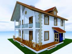 046 Z Проект двухэтажного дома в Иркутске. 100-200 кв. м., 2 этажа, 7 комнат, бетон