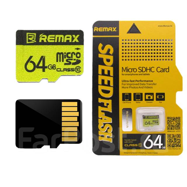 Карта памяти для телефонов Remax Microsd 64 Gb 10 класс новый в