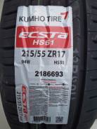 Kumho Ecsta HS51. Летние, 2017 год, без износа, 4 шт