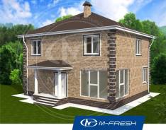 M-fresh Candy hall (Свежий проект дома с вальмовой кровлей! ). 200-300 кв. м., 2 этажа, 6 комнат, бетон