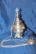 Кадило старинное серебряное большого размера. Россия, Москва, 1820 год. Оригинал