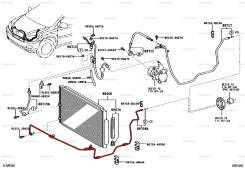 Трубка кондиционера. Toyota Harrier, MCU35, MCU36W, MCU36, MCU31, MCU30 Двигатель 1MZFE