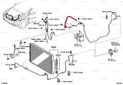 Трубка кондиционера. Toyota Harrier, MCU35, MCU36W, MCU36, MCU31, MCU30 Двигатель 1MZFE