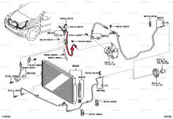 Трубка кондиционера. Toyota Harrier, MCU35, MCU36W, MCU36, MCU31, MCU30 Двигатель 1MZFE