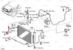 Трубка кондиционера. Toyota Harrier, MCU35, MCU36W, MCU36, MCU31, MCU30 Двигатель 1MZFE