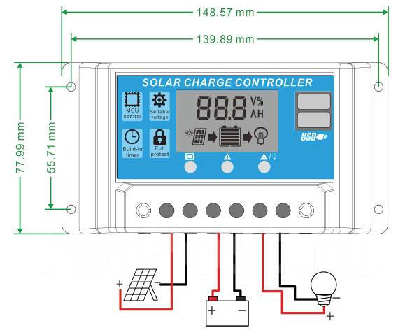 Схема контроллера заряда солнечных батарей