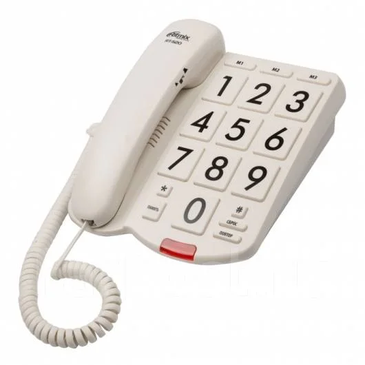 Телефон стационарный Ritmix RT-520 крупные кнопки 71430 Ivory, новый, в ...