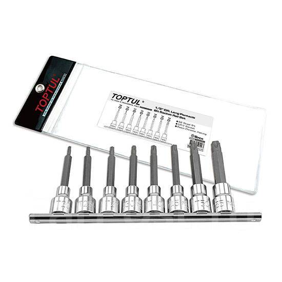 Набор длинных (100mm) бит 5-ти гранный TORX 8 предм. Т20-Т55 ...
