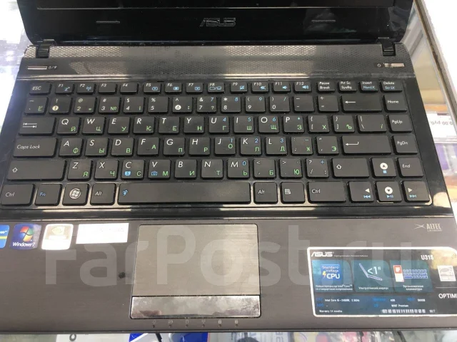 Asus U31SG. 14", 3,2����, ��� 8 ��, ���� 500���, WiFi: 1, Bluetooth: 1, ����������� �� 2��. ����