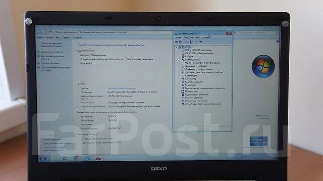 DEXP Aquilon. 15.6", 2,2����, ��� 2048 ��, ���� 500���, WiFi: 1, Bluetooth: 1, ����������� �� 4��. ����