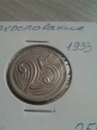 Чехословакия 25 геллеров 1933 год Нечастая монетка