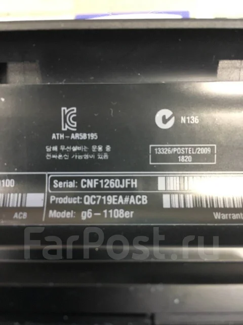 HP Pavilion g6-1108er. 15.6", 3����, ��� 4 ��, ���� 1���, WiFi: 1, Bluetooth: 1, ����������� �� 1��. ����