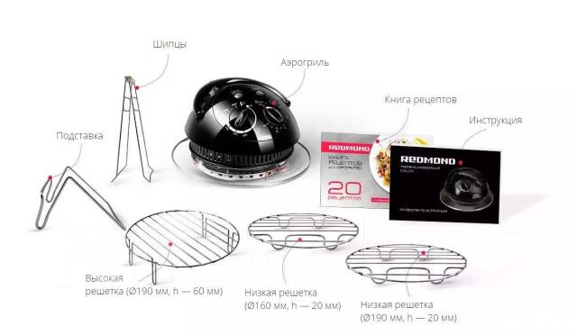 Схема аэрогриля редмонд