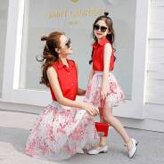 Одинаковый комплект (юбка + блузка) для мамы и дочки Family Look. 44, 46, 48, 50. Под заказ