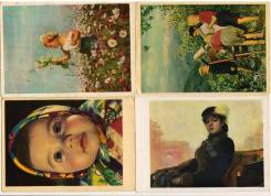 Знаменитая Неизвестная и Алёнка! 4 Открытки СССР 1958,1959, 1962 года. Оригинал