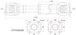 Карданный вал. Toyota Land Cruiser, FZJ105, HZJ105 Двигатели: 1HZ, 1FZFE