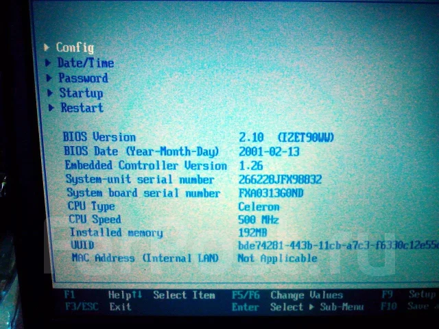 IBM ThinkPad. ��� 256 �� � ������, ���� 4���, WiFi: 1, Bluetooth: 1 ����