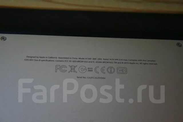 Apple MacBook Air 13 2010 Late. 13", 1,8����, ��� 2048 ��, ���� 256���, WiFi: 1, Bluetooth: 1 ����