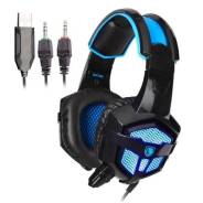 Стерео наушники Sades SA-738, 3.5 мм + USB (оригинал) В наличии!