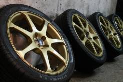 Заряженный комплект! Крутой японский спорт=AVS Model7=+жирн спорт шины. 7.0x17 5x100.00 ET50 ЦО 73,0 мм.