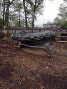 Торг Продам лодку на заводской телеге. И мотором. Год: 2010 год, длина 4,50 м., двигатель подвесной, 70,00 л.с.