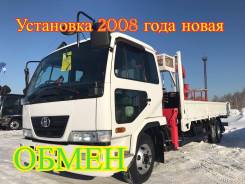 Nissan Diesel. Самогруз , родной кран, кран 2008 года, 1 500 кг., 12 м.