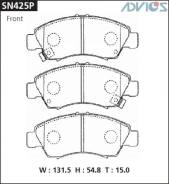 Колодки тормозные F HONDA CIVIC EK (95-00), FIT ; FIT ARIA GD (01-07), LOGO GA5 (96-03 ADVICS SN425P