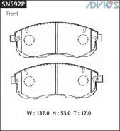 Колодки тормозные F NISSAN JUKE F15 (10-), TIIDA C11 ; SC11 (06-12), TEANA J31 (03-08) ADVICS SN592P