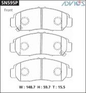 Колодки тормозные F HONDA CIVIC FD1 (05-11), EDIX BE (04-08), STREAM RN (00-06) ADVICS SN595P